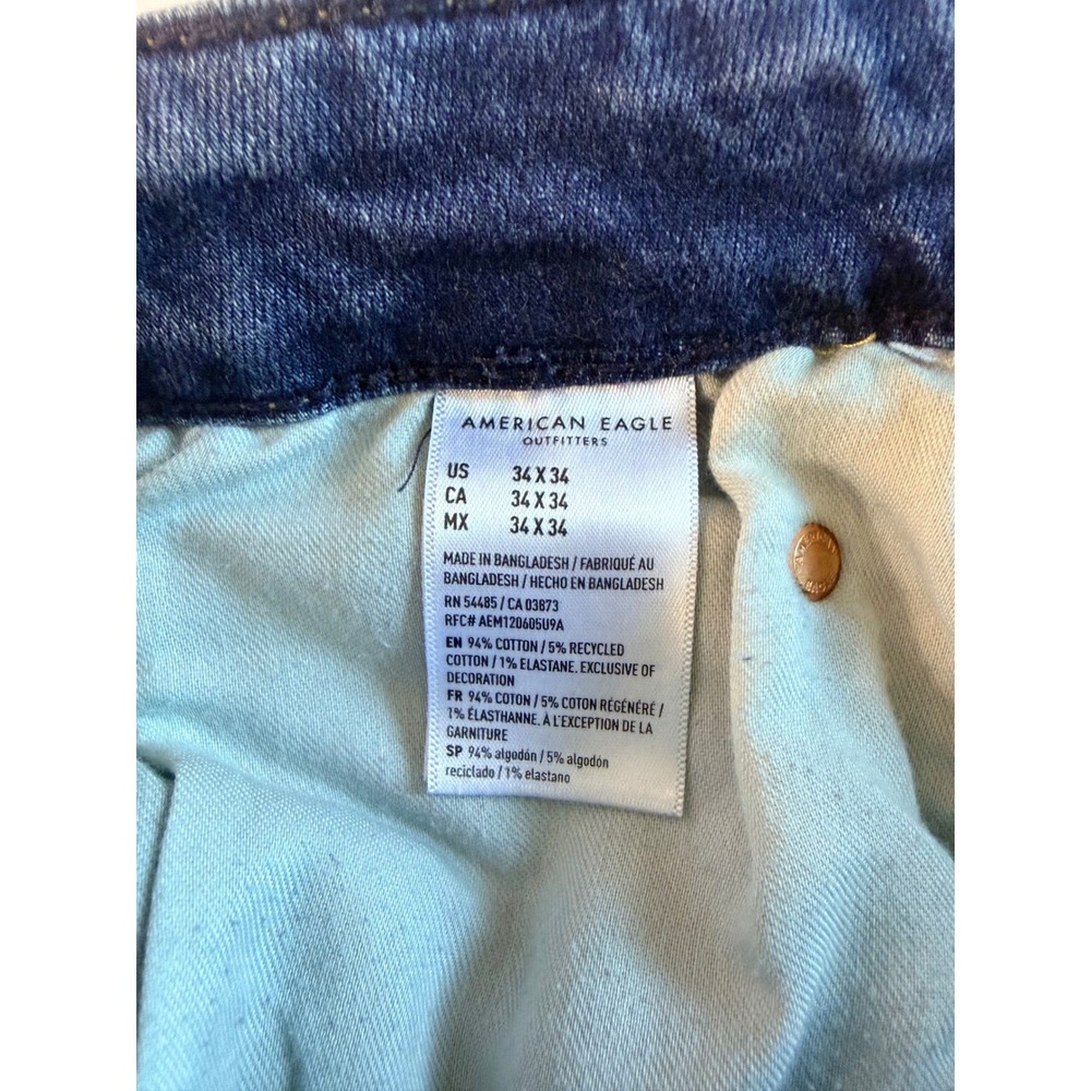 American Eagle Air FLEX+ Stretch Original Straight Denim Jeans Men's 34 X 34 - Picture 6 of 9